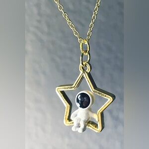 18K Gold Plated Gold Star and Moon Pendant Necklace Set of 2! Brand New